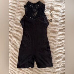 Instructors’s choice black vintage romper with lace